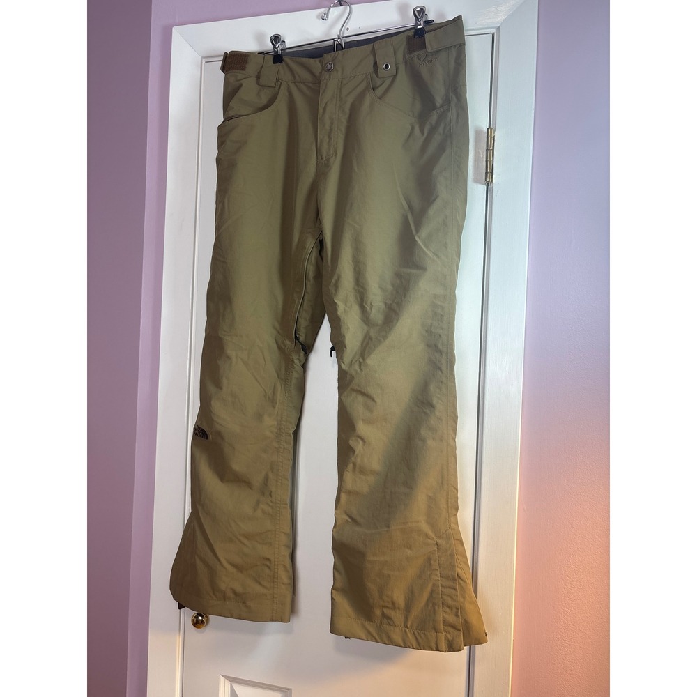 The North Face Mens HyVent Snow Pants Khaki Tan Ski Snowboard Medium Regular